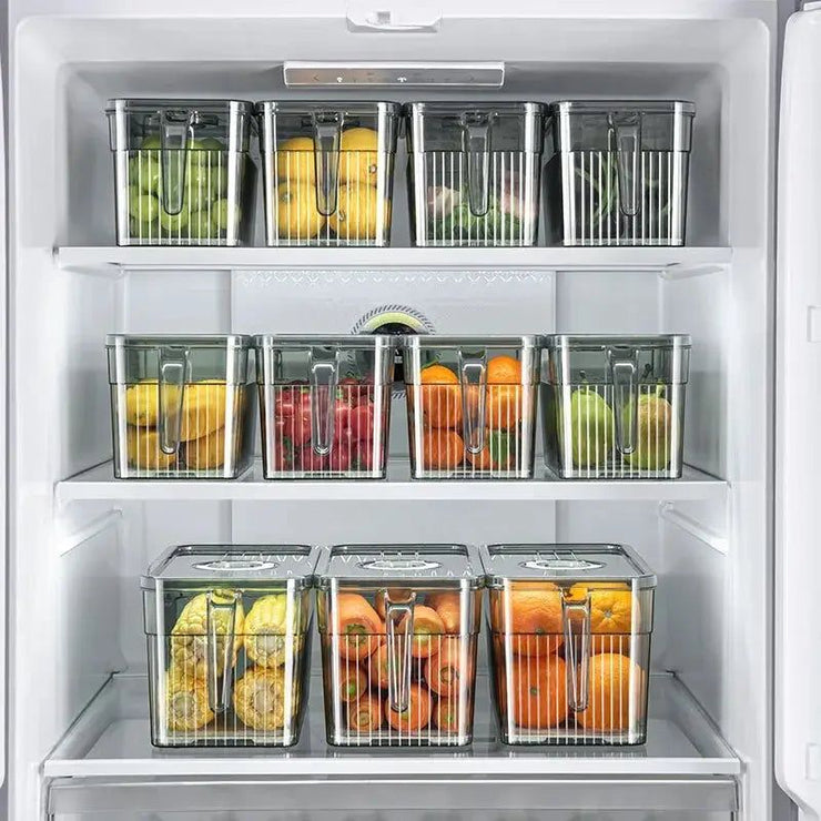 Refrigerator Storage Box Organizer Vegetables Food Grade Fresh-keeping Box Freezing Kitchen Finishing Transparent Organizers
