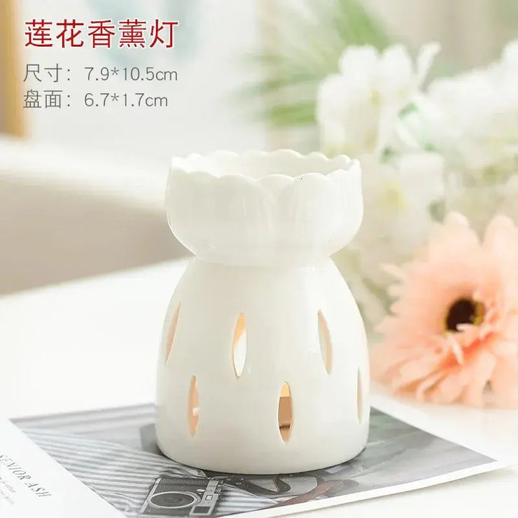 Wax Melt Essential Oil Burner, Ceramic Aroma Burners Diffuser Holder Aromatherapy Tarts Assorted Wax Scented Candle Warmer