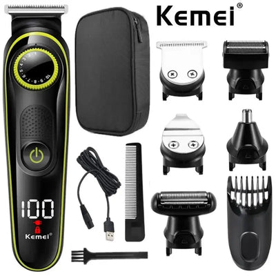 Kemei 696 Electric Hair Clipper Multifunctional Trimmer For Men Electric Shaver For Men's Razor Nose 5 In 1 Professional Trimmer
