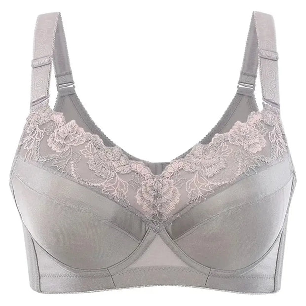 Women's Floral Embroidered Smooth Minimizer Full Coverage Bra Underwire Padded bra 34 36 38 40 42 44 46 48 B C D E F G