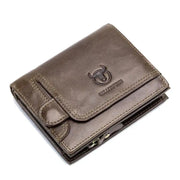 Bullcaptain Men Wallet Genuine Leather Men's Purse Vintage Design Male Zipper Coin Pocket Card Holder Luxury Money Bags JYB001