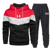 Men's Print Tracksuit Winter Casual Hoodies + Long Pants 2PCS Set and Print Hoodies Outdoor Sport Jogging Wear