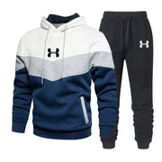 Men's Print Tracksuit Winter Casual Hoodies + Long Pants 2PCS Set and Print Hoodies Outdoor Sport Jogging Wear