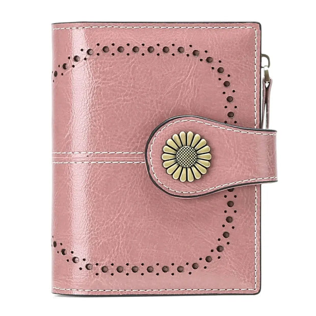 SENDEFN Small Womens Wallet Luxury Leather Bifold Card Holder RFID Blocking Zipper Coin Pocket 16 Card Slots Short Style 5215
