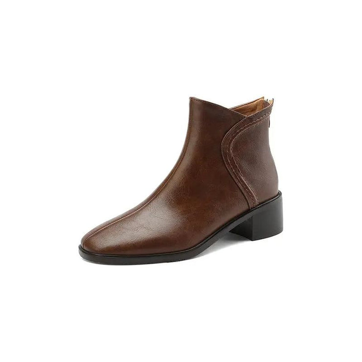 Brown Vintage Fleece-lined Plus Size Martin Boots