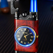 Clock Rocker Direct-through Double-fire Blue Flame Lighter