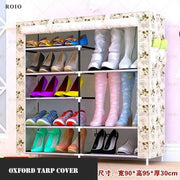 Double Row Shoe Cabinet Nonwoven Fabric Dustproof Saving Space Boots Shoes Organizer Stand Holder Large Capacity Shoe Rack