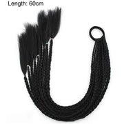 Hair Color Gradient Dirty Braided Ponytail Women Elastic Hair Band Rubber Band Hair Accessories Wig Headband 60cm