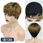 Short Pixie Cut Straight Hair Wig Peruvian Human Hair Wigs For Black Women 150% Glueless Machine Made Wig