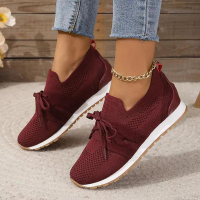 Women's Comfortable Fly Woven Mesh Lace-up Casual Shoes