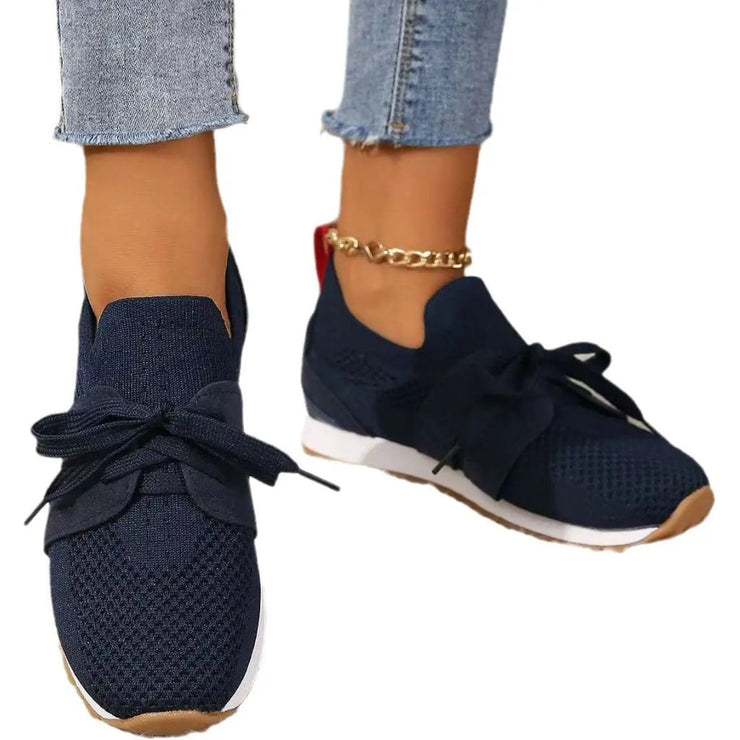 Women's Comfortable Fly Woven Mesh Lace-up Casual Shoes