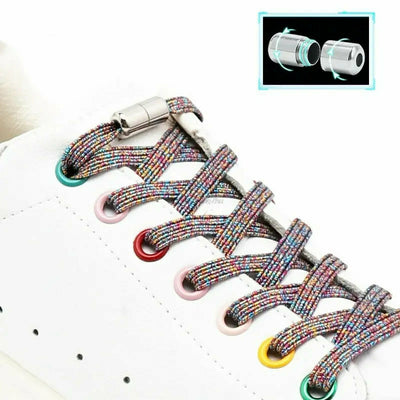 Colorful Flat Shoelaces for Sneakers No Tie Shoe laces Elastic Laces without ties Kids Adult Quick lace for Shoes Rubber Bands
