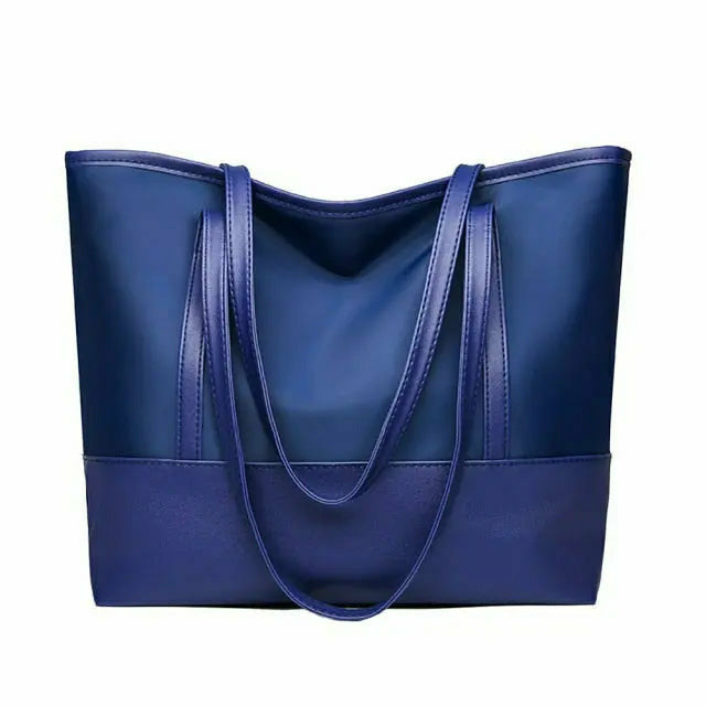 Fashion PU Leather Splicing Commuter Totes Simple Oxford Women Shoulder bag Popular Simple Female Daily Bag