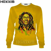 HOXIXIB 3D Print Jamaican Singer Bob Marley Sweatshirt Men's Long Sleeve Hip Hop Reggae Music Women Shirt Men Harajuku Sportswear