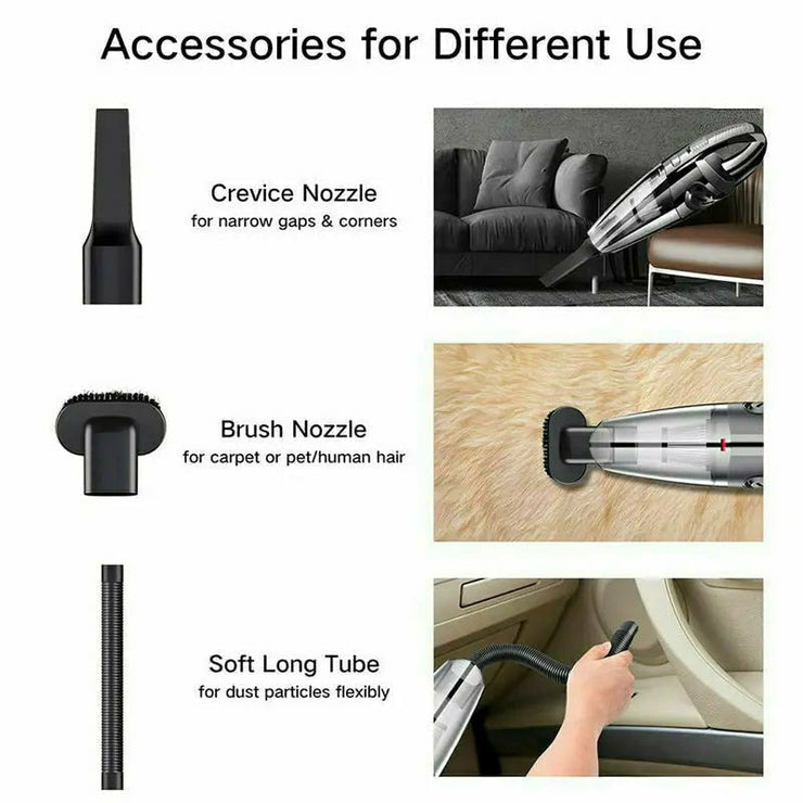 Handheld Vacuum Cordless Powerful Cyclone Suction Portable Rechargeable Vacuum Cleaner 6053 Quick Charge   Cleaner Wet and Dry