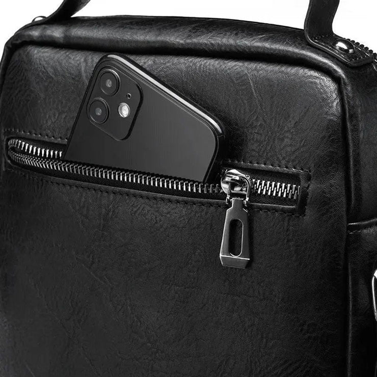 Men's Crossbody Bag Men's Shoulder Bags Zippers Handbags Large Capacity Artificial Leather Bag For Male Messenger Tote Bags