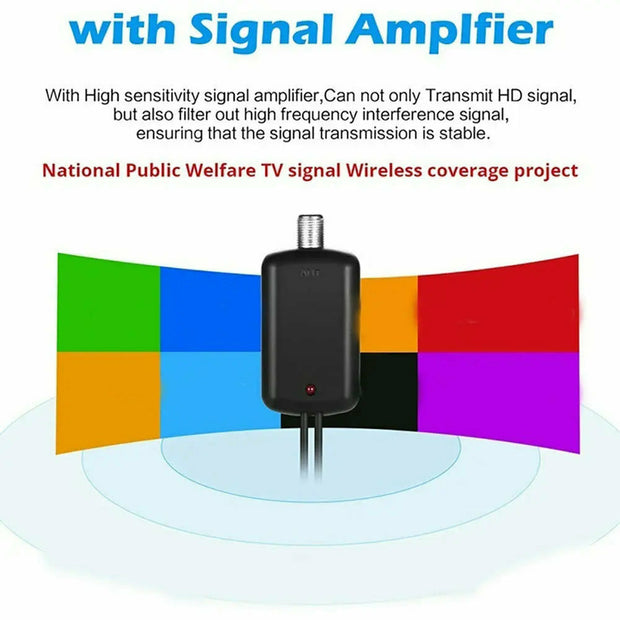 Mini Shield Shape HDTV Antenna 4K HD Indoor Digital TV Aerial Signal Amplifier