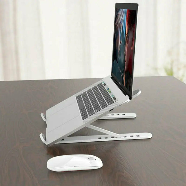 Portable Aluminum Foldable Height Adjustable Stand Heat Dissipation For Macbook Laptop Notebook 11.0 - 17.0 Inch