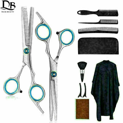 Professional Hairdressing Scissors Kit Stainless Steel Barber Scissors Tail Comb Hair Cloak Hair Cut Comb Styling Tool