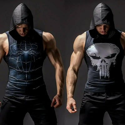 Superhero 3D printing stringer tank top men sleeveless hoodies vest