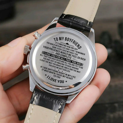 To My Boyfriend - Fashion Luxury Watch Men Simple Casual Leather Clocks Mens Watches Couple Sports Quartz Wristwatch